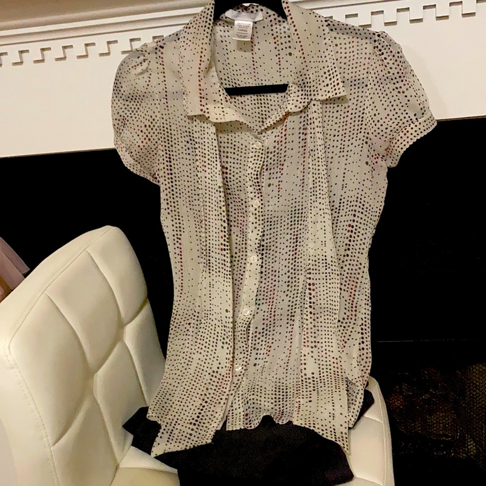 Sheer Charlotte Russe girls blouse. Fit like perfect small for women.